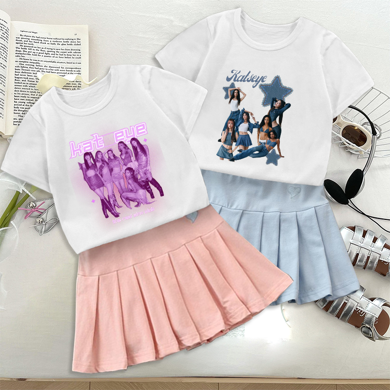 Embroidery Dress - Set Rok Lipit dan Kaos Fashion