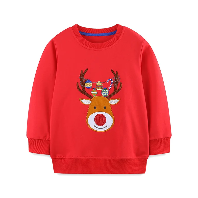 Embroidery Xmas Designs - Kaos oblong Natal untuk anak laki-laki