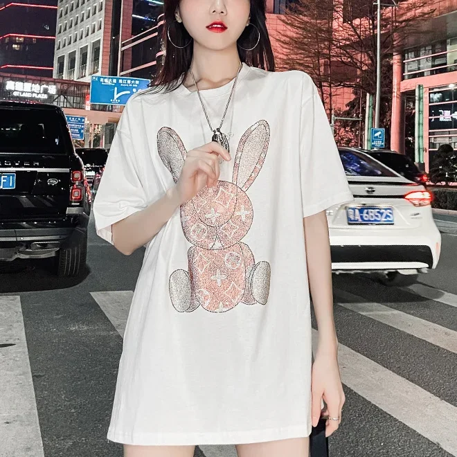 Embroidery Origin - Kaos Kasual Musim Panas Wanita: Kaos