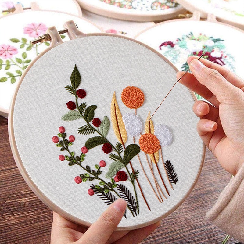 Embroidery Lovers - Pola Tanaman Bunga 3D, Kit Bordir