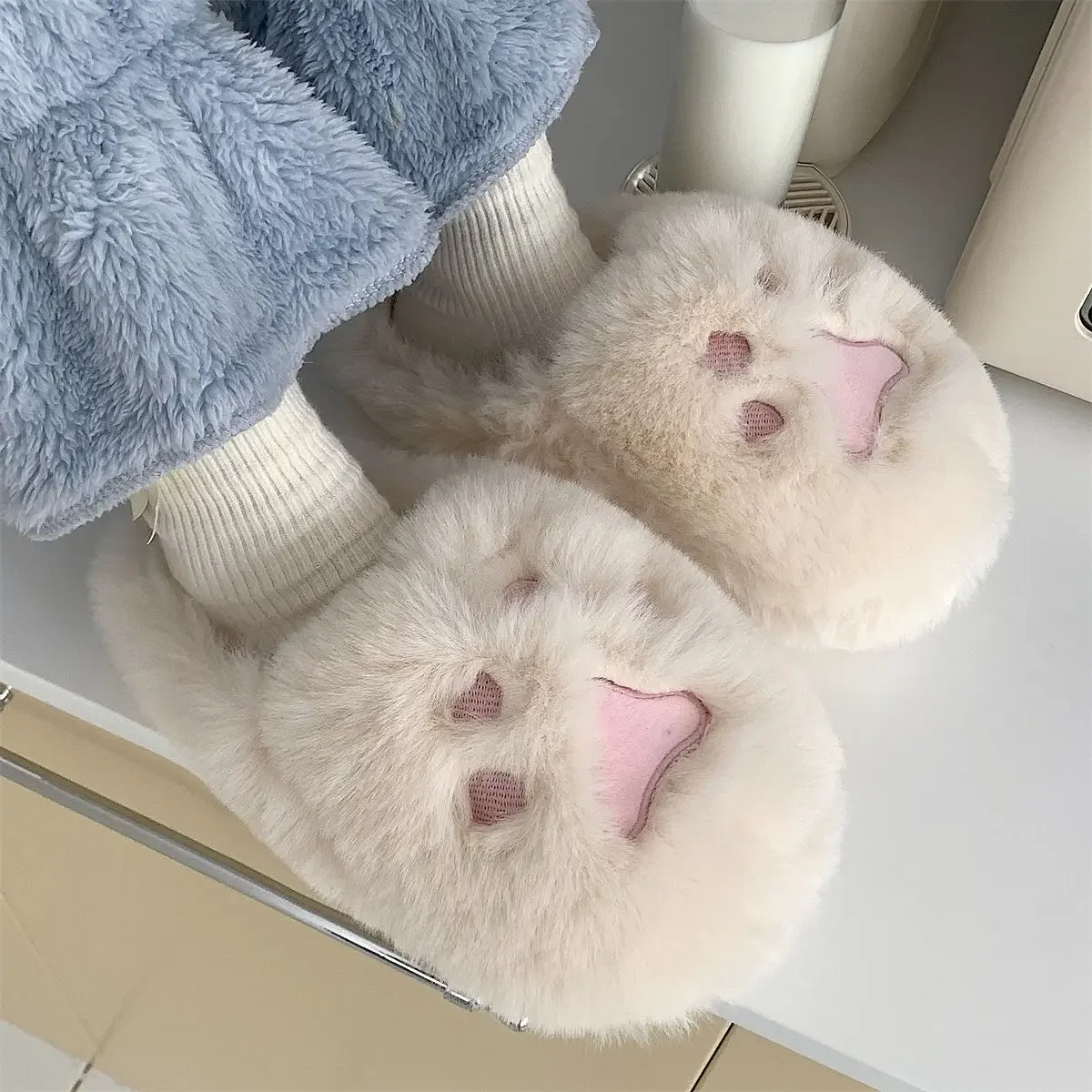 Embroidery Xmas - Sandal wanita musim dingin, sandal rumah