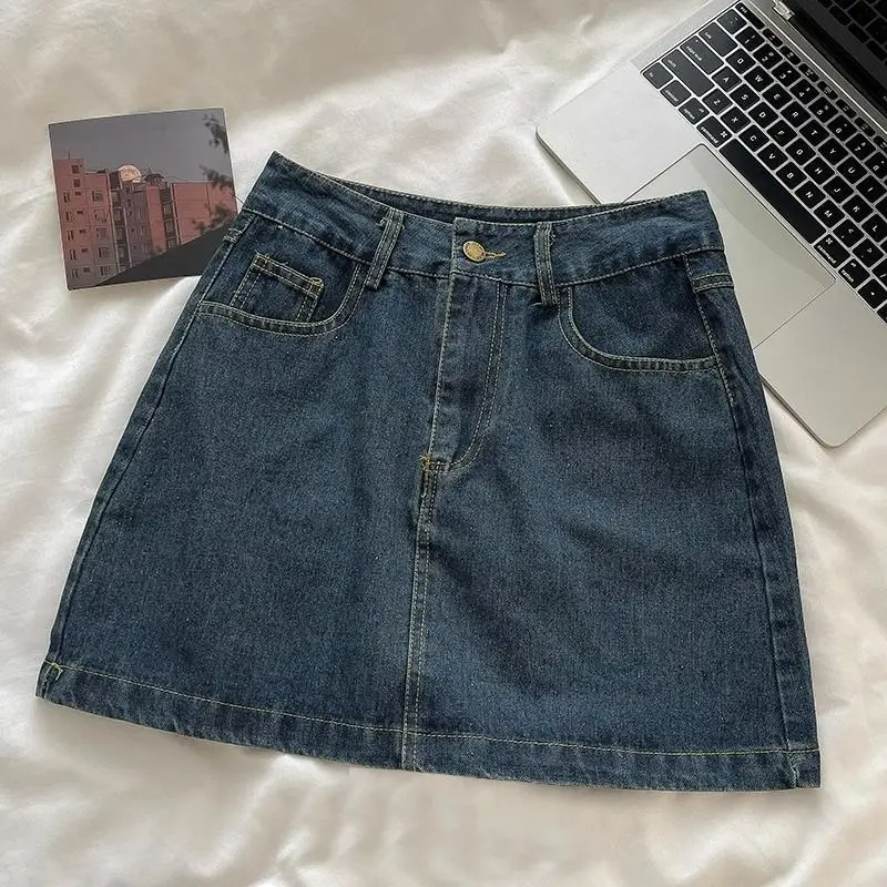 Embroidery Origin - Set Rok Denim Y2K: Jaket Kancing