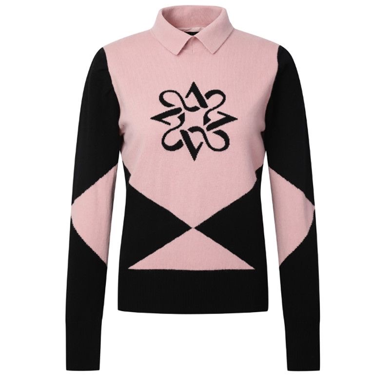 Embroidery Xmas - St ANDREWS Sweater Rajut Kerah Lapel