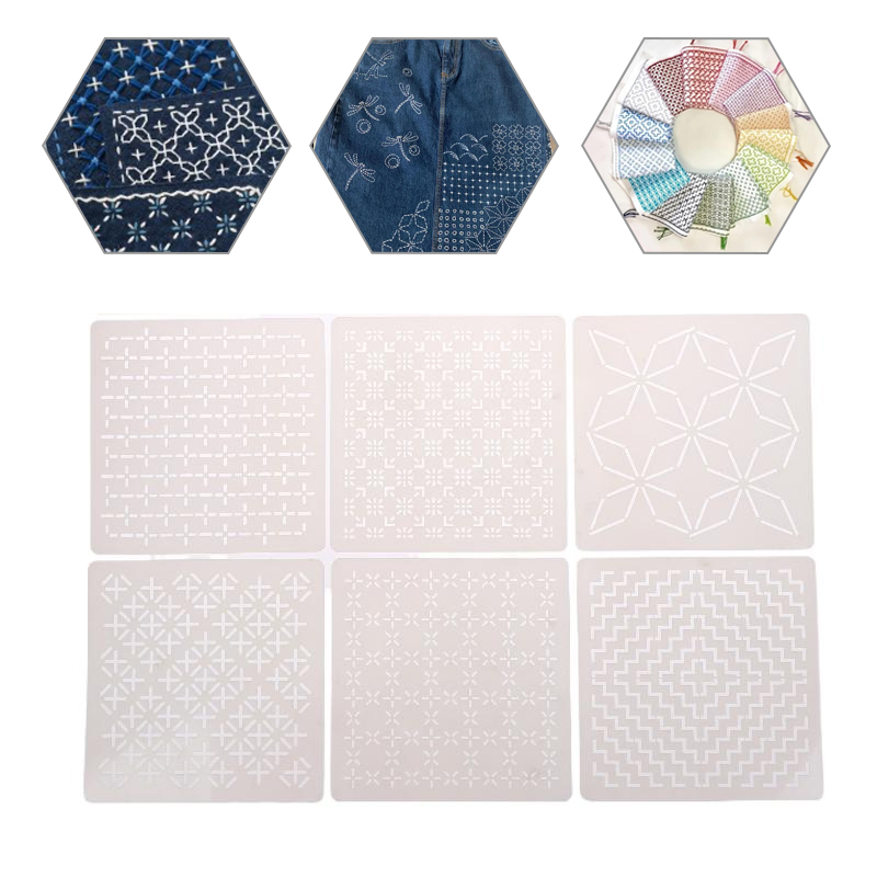 Embroidery Quilting - 9 Buah/32 Buah Templat Bordir Sashiko