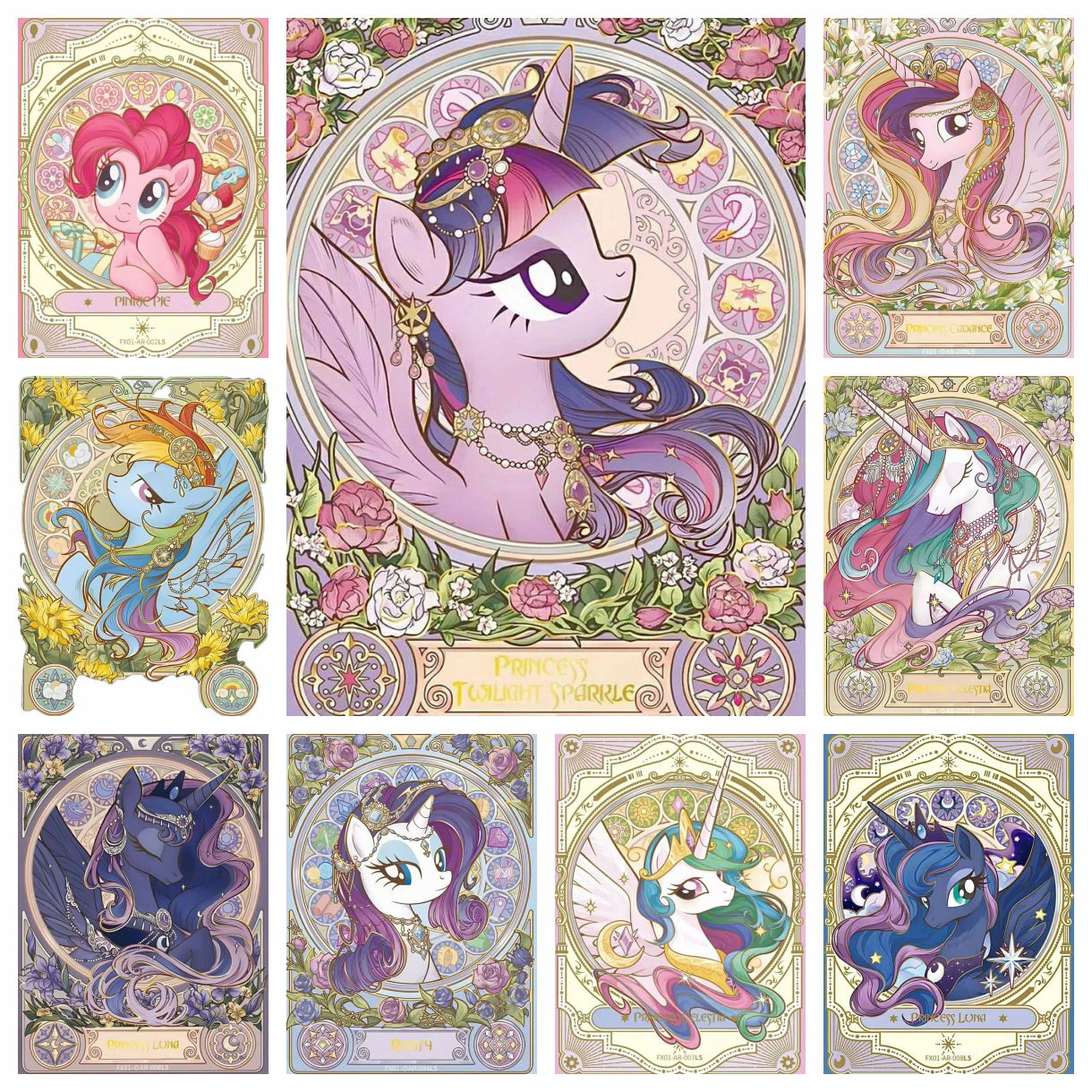 Embroidery Unicorn - Gaya Mucha, My Little Pony, Lukisan