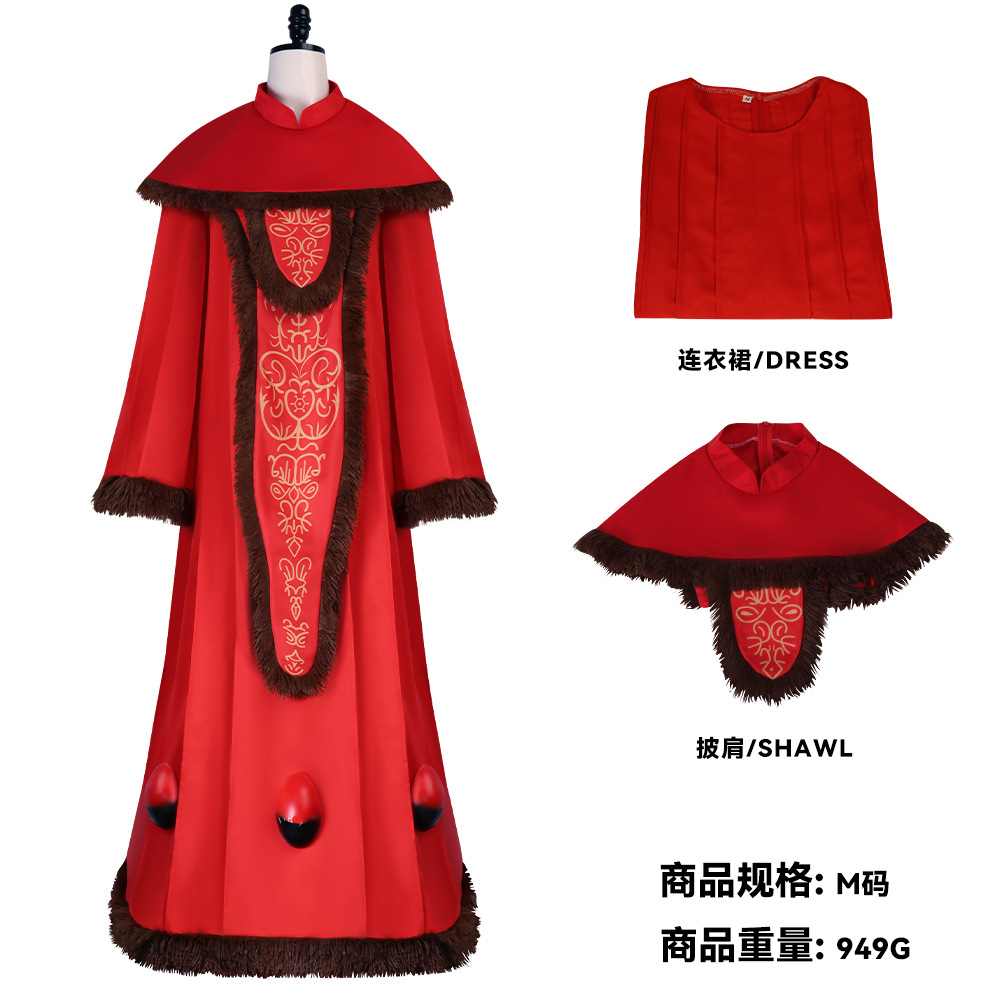Embroidery Dress - Gaun Panjang Wanita Retro Merah Bordir