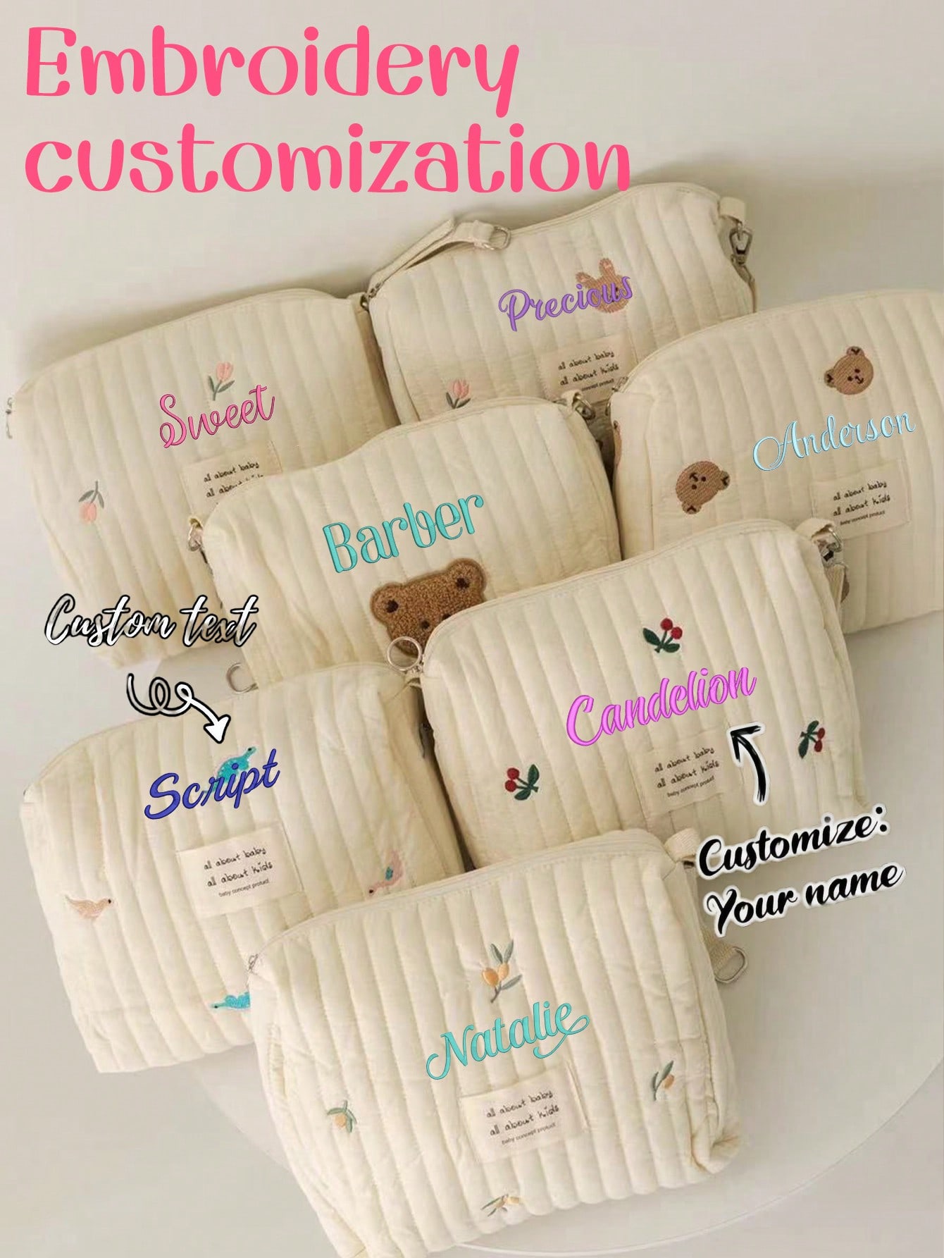 Embroidery Quilting - Tas Popok Bayi Bordir Nama Kustom