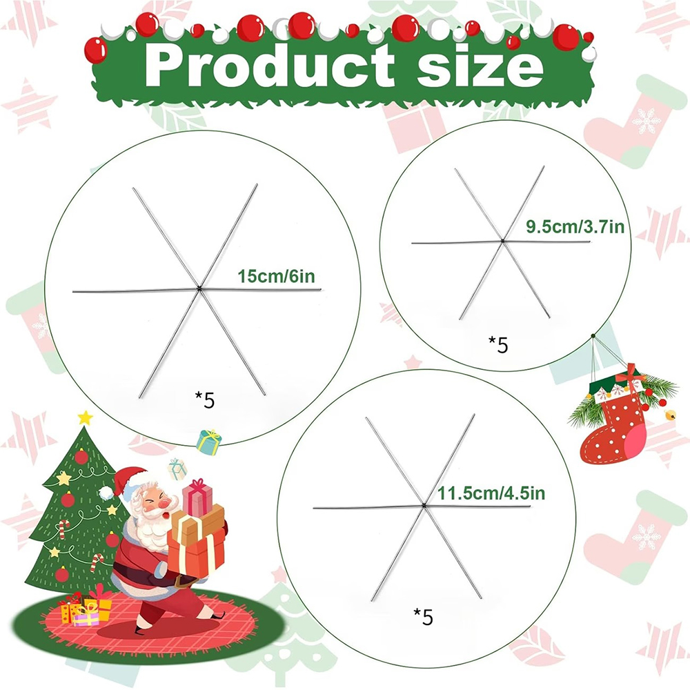 15PCS Kawat Logam Bentuk Kepin - Embroidery Xmas ulasan dan harga