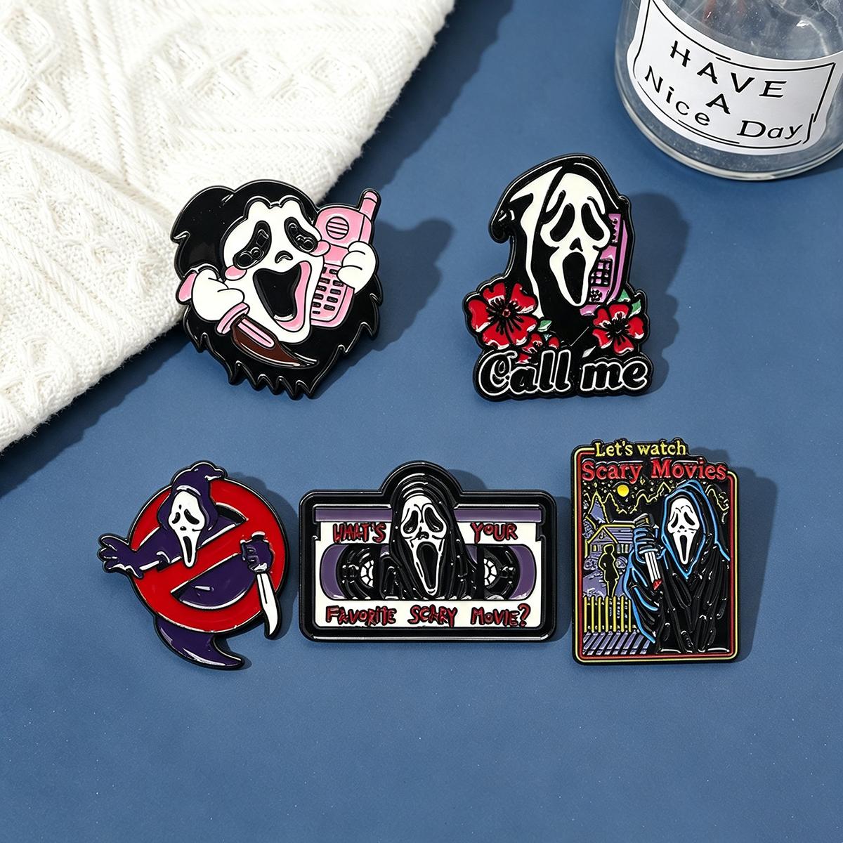 5Pcs/Set Bros Enamel Tengkorak - Embroidery Illustration ulasan dan harga