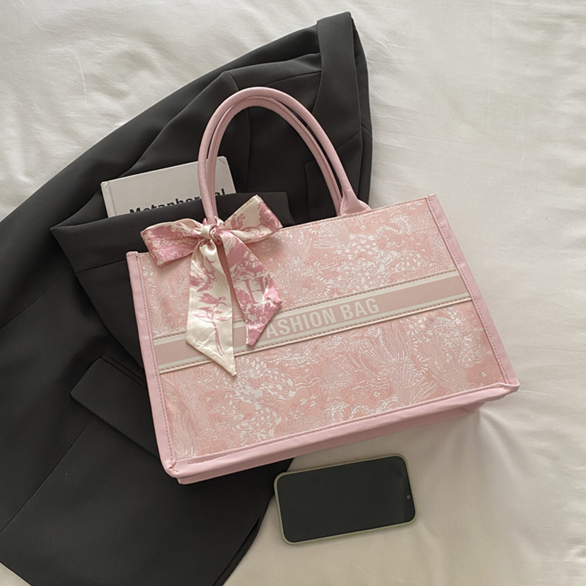 Tas Tote Wanita Mewah Elegan M - Embroidery On Leather ulasan dan harga