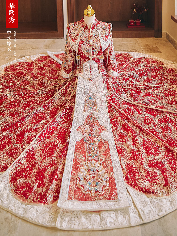 Gaun Pengantin Gaya Ming denga - Embroidery Dress ulasan dan harga