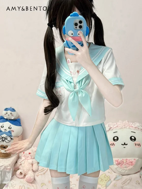 Seragam Jk Lucu Gaya Preppy Je - Embroidery Rabbit ulasan dan harga
