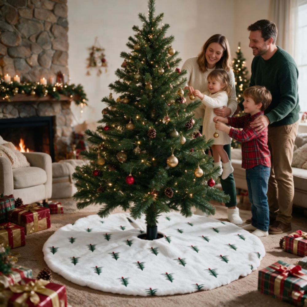 Aksesoris Natal, Alas Pohon Na - Embroidery Xmas Designs ulasan dan harga