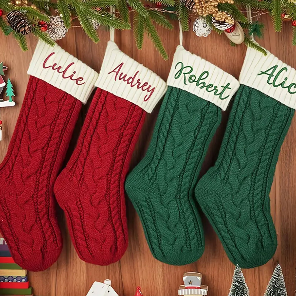 Satu Kaus Kaki Natal Vintage y - Embroidery Xmas ulasan dan harga