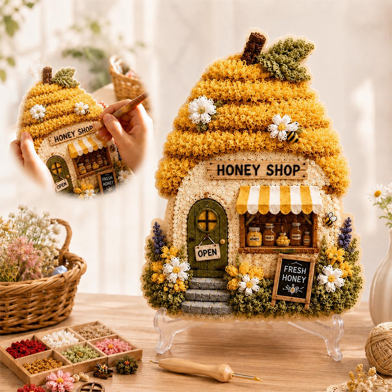 Kit DIY Seni Poke Rumah Jamur  - Embroidery Origin ulasan dan harga
