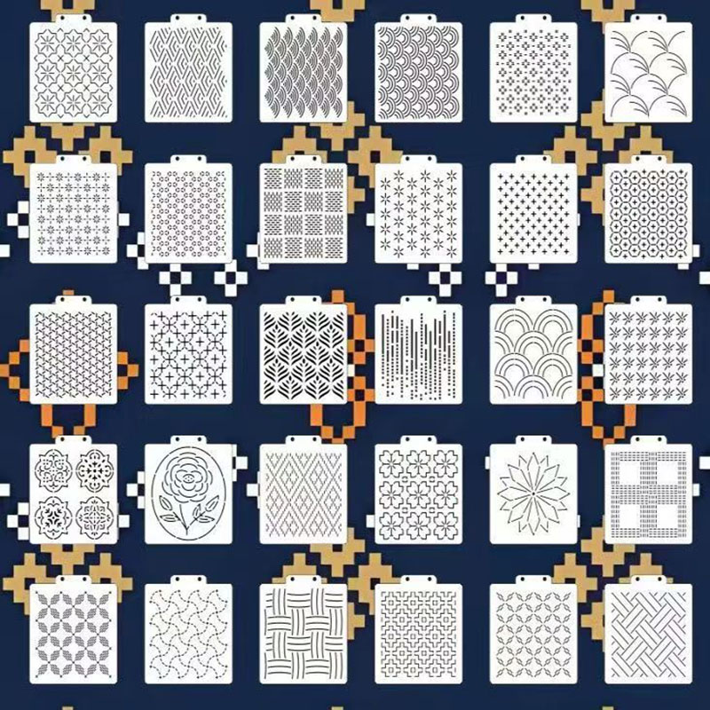 30 Buah Set Stencil Sashiko, T - Embroidery Quilting ulasan dan harga