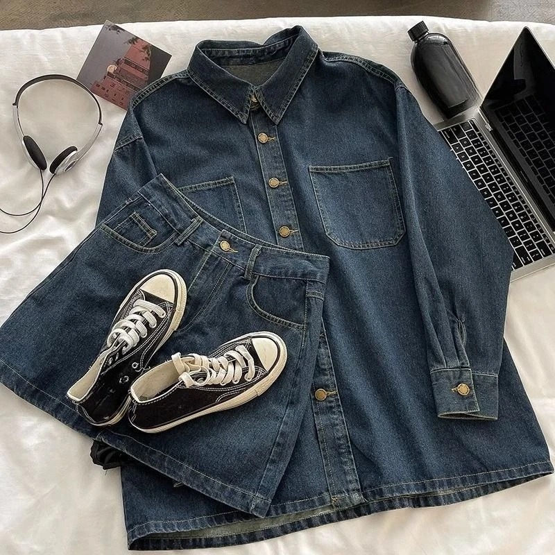 Set Rok Denim Y2K: Jaket Kanci - Embroidery Origin ulasan dan harga