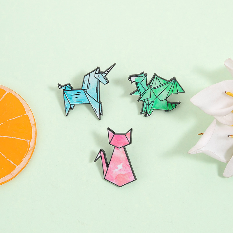 Pin Enamel Hewan Origami Lucu, - Embroidery Unicorn ulasan dan harga