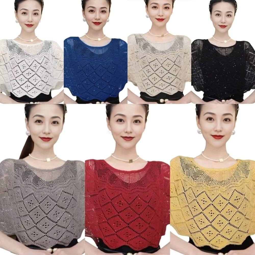 Selendang Rajut Gaya Pullover  - Embroidery Simple ulasan dan harga