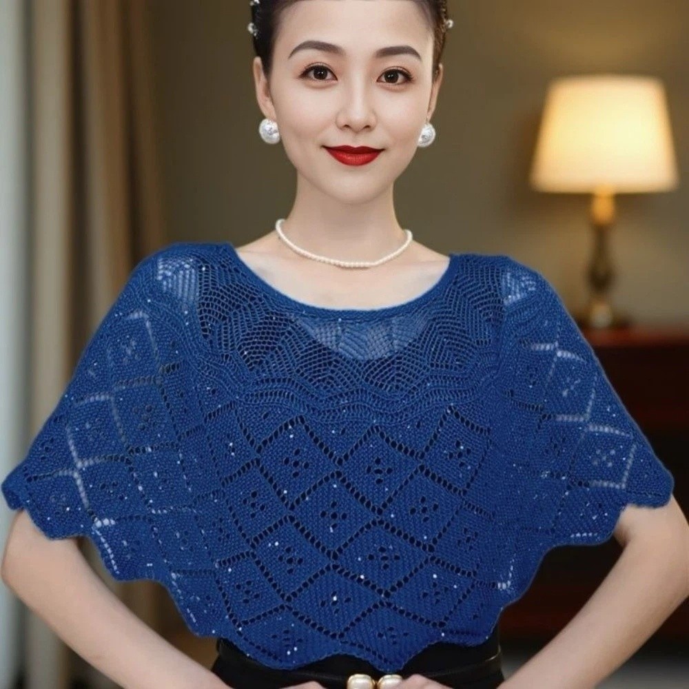 Selendang Rajut Gaya Pullover  - Embroidery Simple ulasan dan harga