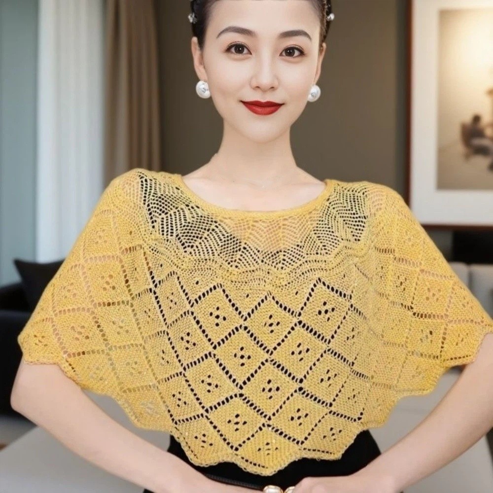 Selendang Rajut Gaya Pullover  - Embroidery Simple ulasan dan harga