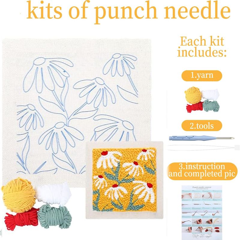 Kit Bordir Punch Needle DIY 25 - Embroidery Xmas Designs ulasan dan harga