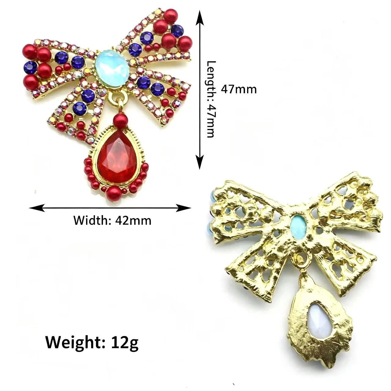 Bros Kristal Berbentuk Pita Em - Embroidery Simple ulasan dan harga