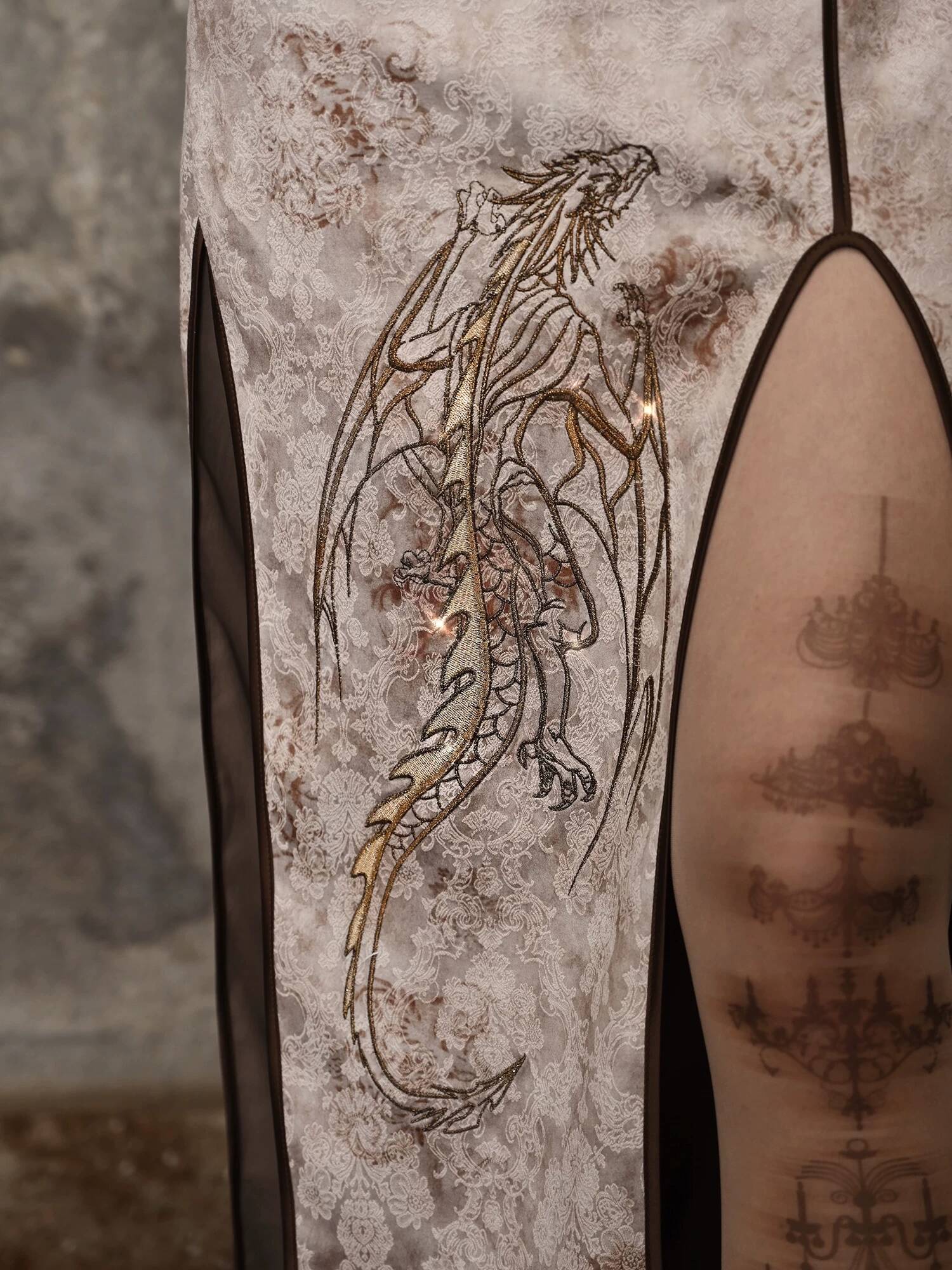 Gaun Cheongsam Bordir Naga Tie - Embroidery Dress ulasan dan harga
