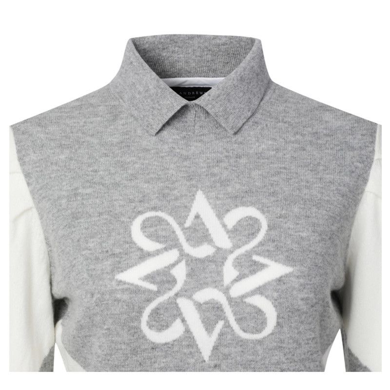 St ANDREWS Sweater Rajut Kerah - Embroidery Xmas ulasan dan harga