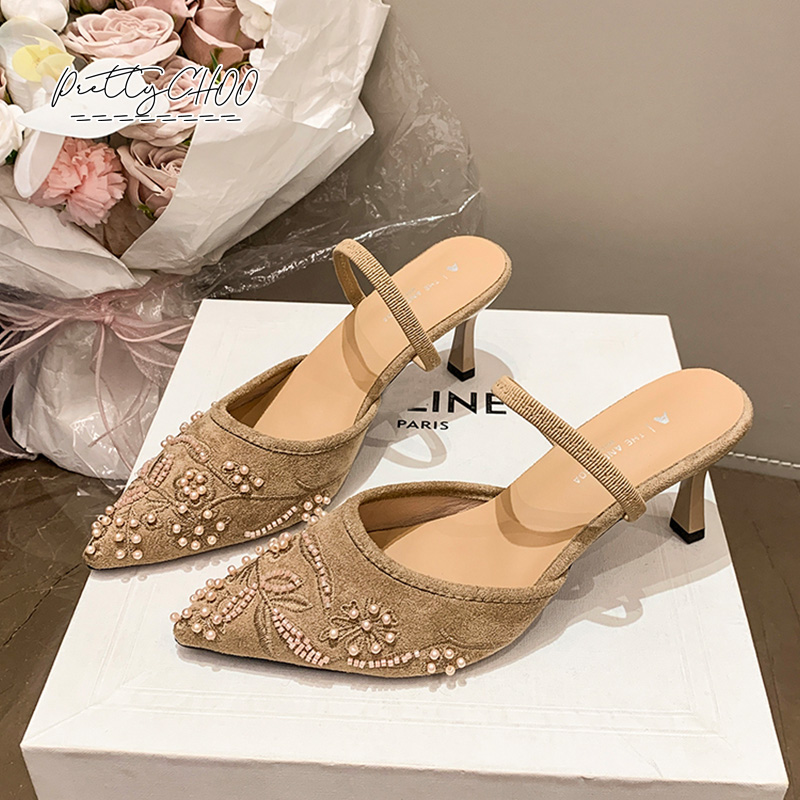 Sepatu Slingback Berhias Mutia - Embroidery Dress ulasan dan harga