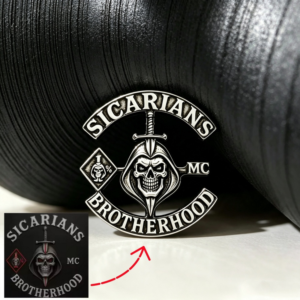 Bros Pin Logo MC Custom Teruki - Embroidery Illustration ulasan dan harga