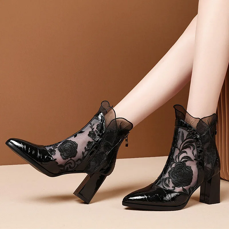 Sepatu Boots Wanita Hak Tinggi - Embroidery Dress ulasan dan harga