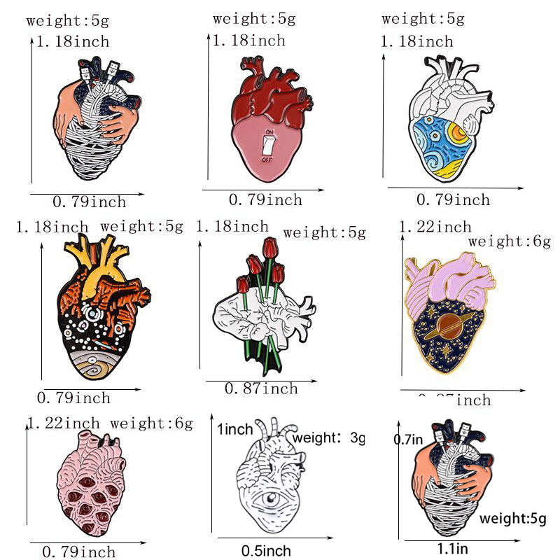 Bros Seri Organ Hati Pin Ename - Embroidery Quilting ulasan dan harga