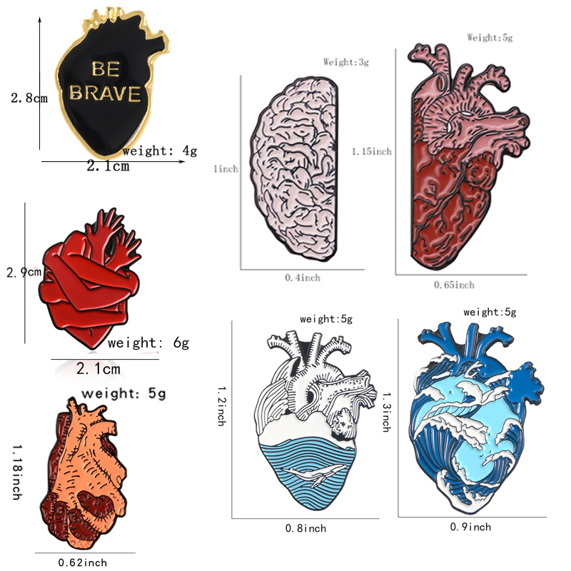 Bros Seri Organ Hati Pin Ename - Embroidery Quilting ulasan dan harga
