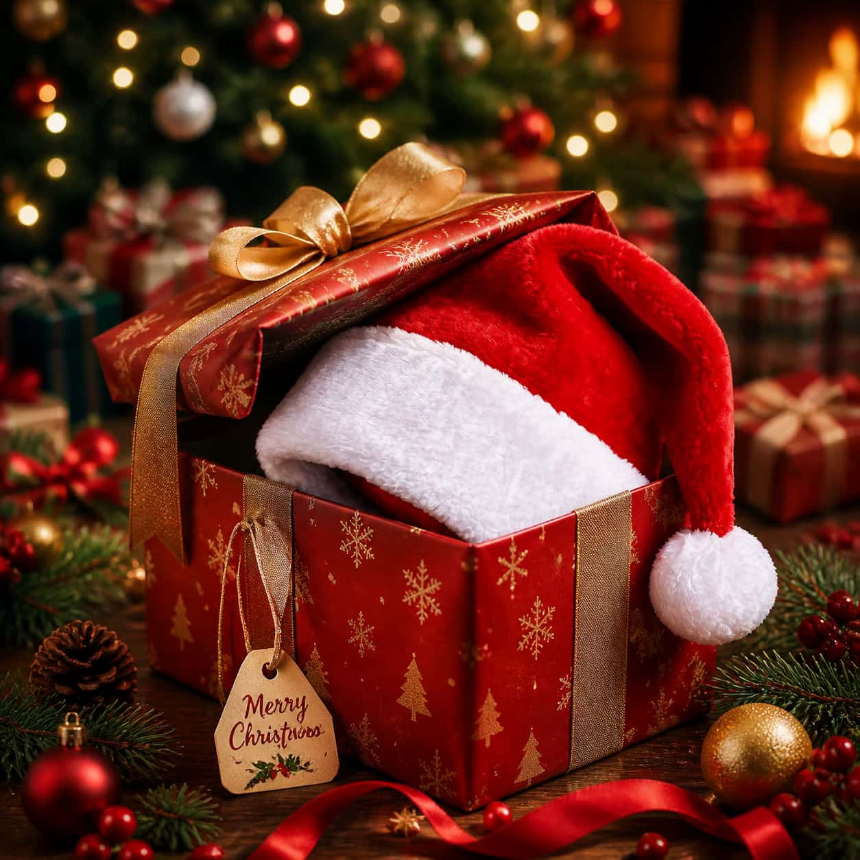 Topi Santa Natal yang Diperson - Embroidery Xmas ulasan dan harga