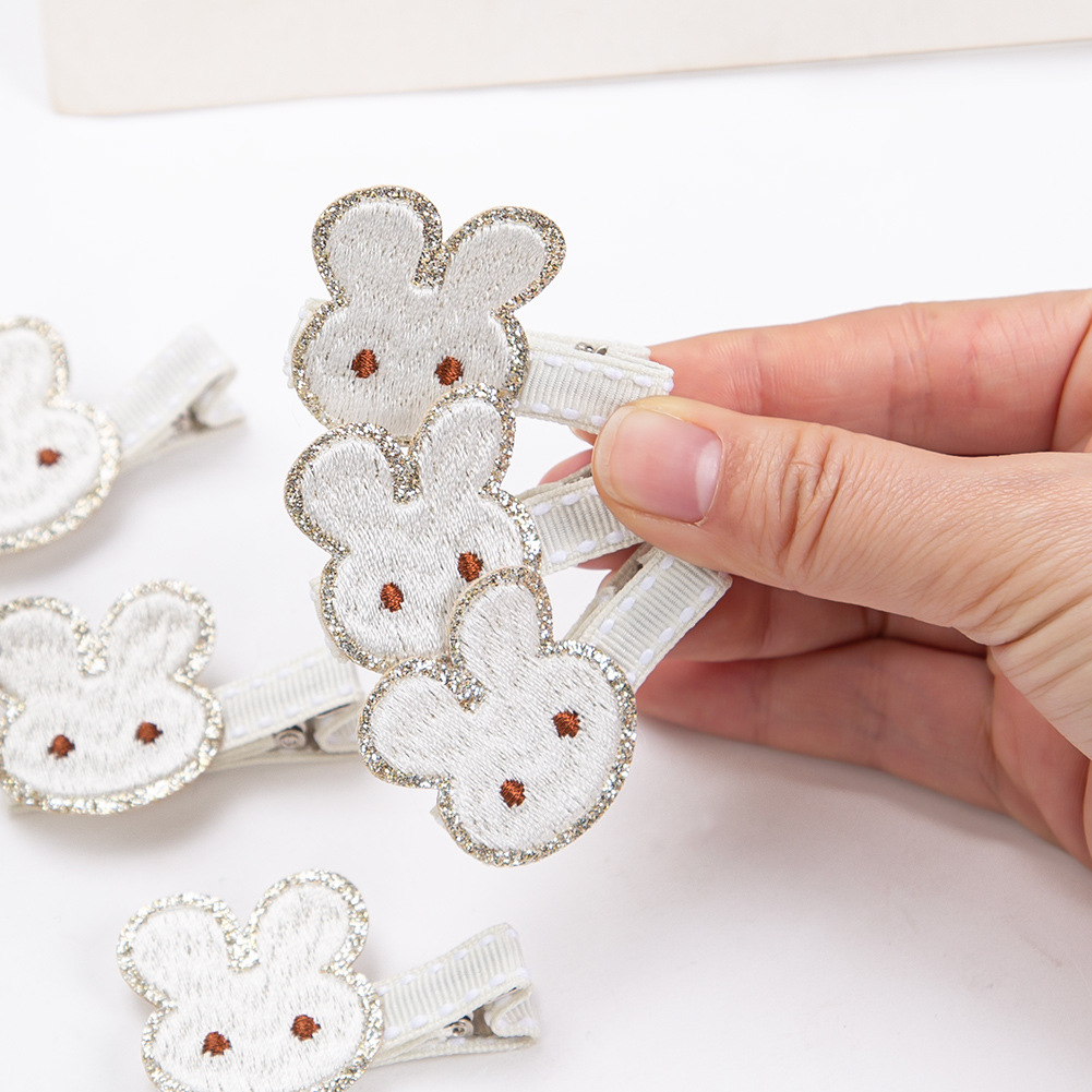 50 Buah/Lot Jepit Rambut Busur - Embroidery Rabbit ulasan dan harga