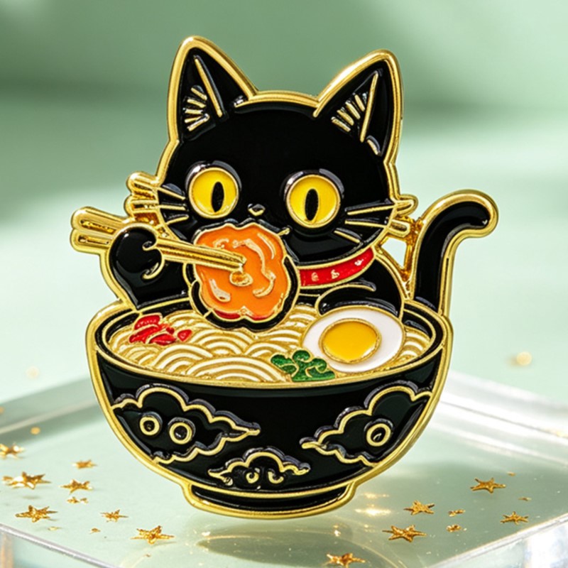 Pin Enamel Kucing Hitam Lucu S - Embroidery Simple ulasan dan harga
