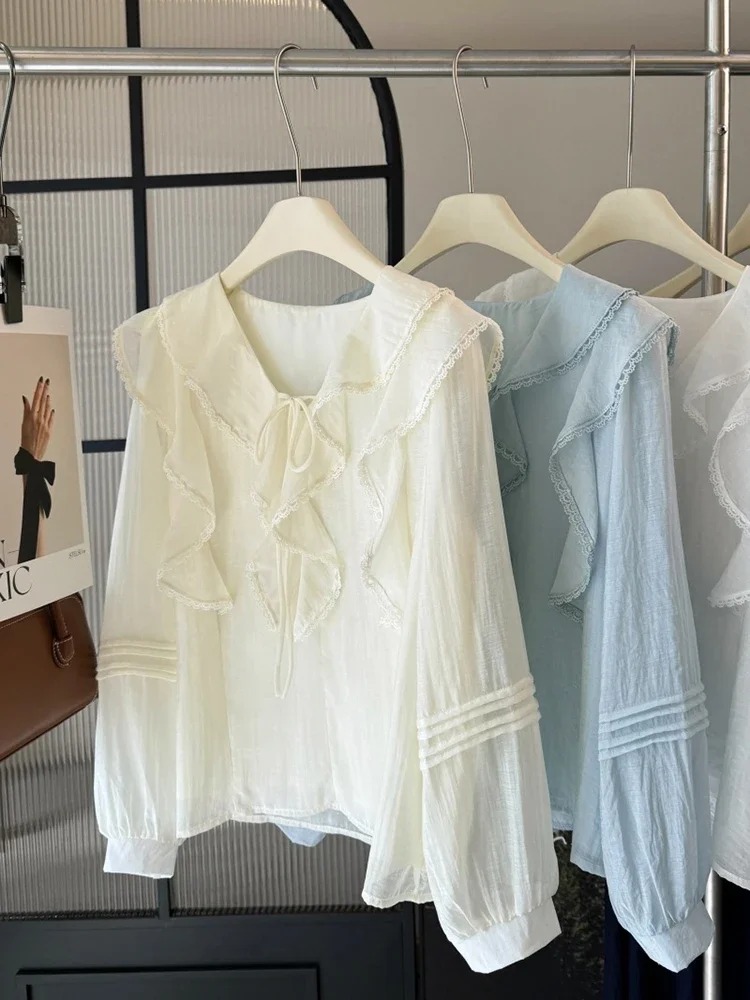 Blus Lengan Panjang Chic Kerah - Embroidery Origin ulasan dan harga