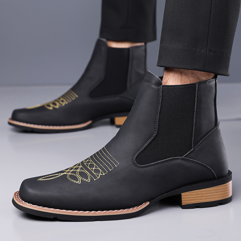 Sepatu Chelsea Pria Mewah Berk - Embroidery On Leather ulasan dan harga